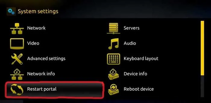 Redémarrage Portail MAG