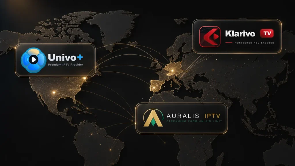 Auralis IPTV, KlarivoTV et UnivoPlus sur une carte de leurs marchés régionaux